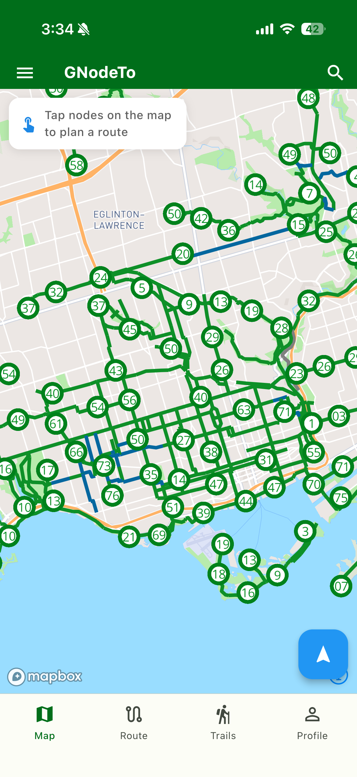 Trail Map screen